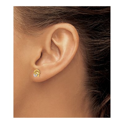 14K Yellow Gold Trinity Knot Stud Earrings – view 5