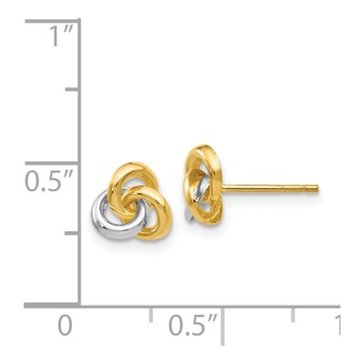 14K Yellow Gold Trinity Knot Stud Earrings – view 6