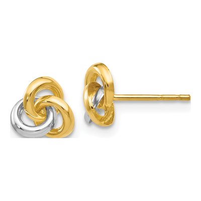 14K Yellow Gold Trinity Knot Stud Earrings