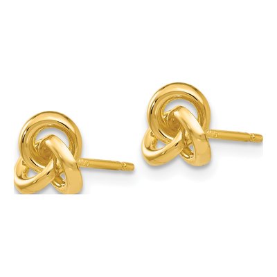 14K Yellow Gold Trinity Knot Stud Earrings – view 2