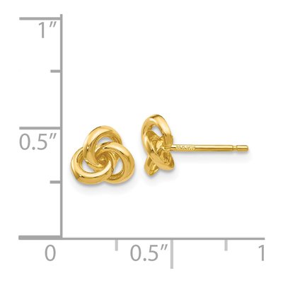 14K Yellow Gold Trinity Knot Stud Earrings – view 4