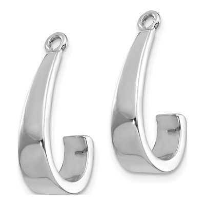 14K White Gold 19mm J- Hoop Earrings – view 4