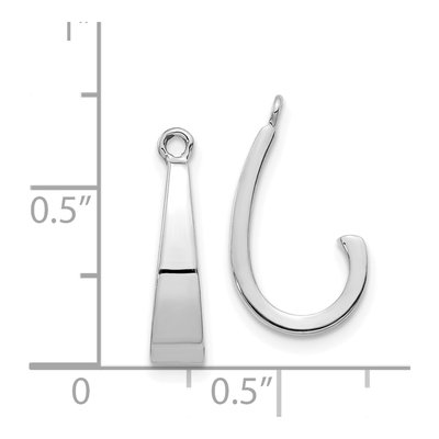 14K White Gold 19mm J- Hoop Earrings – view 5