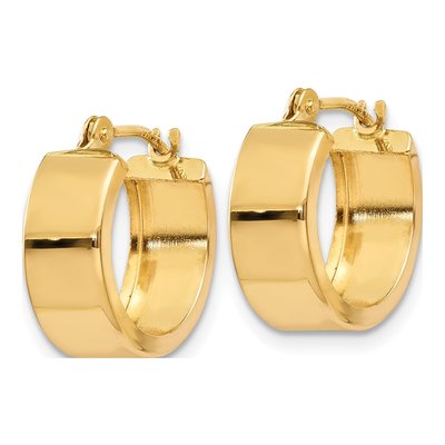 14K Yellow Gold 10mm Hoop Earrings – view 3