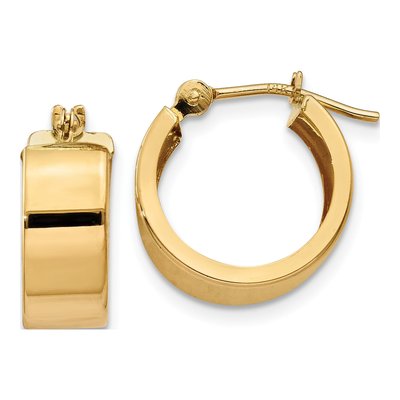 14K Yellow Gold 10mm Hoop Earrings