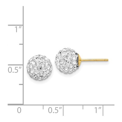 14K Yellow Gold Crystal Ball Stud Earrings – view 5