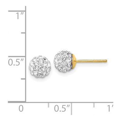 14K Yellow Gold Crystal Ball Stud Earrings – view 5