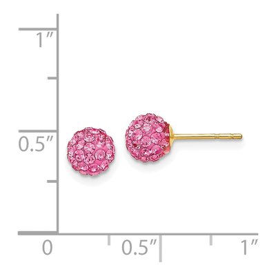 14K Yellow Gold Crystal Ball Stud Earrings – view 6