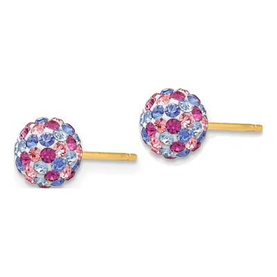 14K Yellow Gold Crystal Multi Ball Stud Earrings – view 4