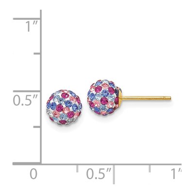 14K Yellow Gold Crystal Multi Ball Stud Earrings – view 6