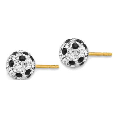 14K Yellow Gold Crystal Ball Stud Earrings – view 4