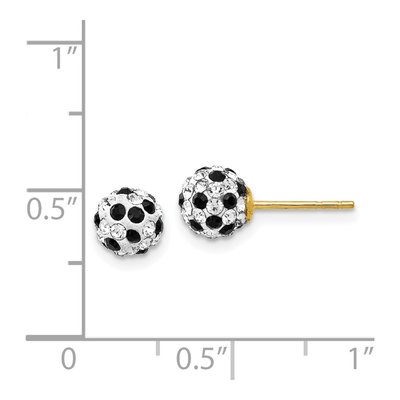 14K Yellow Gold Crystal Ball Stud Earrings – view 6