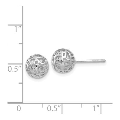 14K White Gold Ball Stud Earrings – view 5