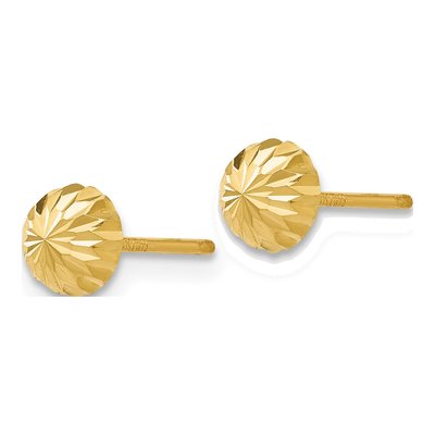 14K Yellow Gold Half Ball Stud Earrings – view 3