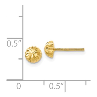 14K Yellow Gold Half Ball Stud Earrings – view 5