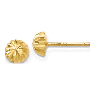 14K Yellow Gold Half Ball Stud Earrings