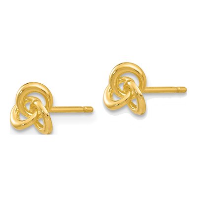14K Yellow Gold Trinity Knot Stud Earrings – view 3