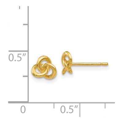 14K Yellow Gold Trinity Knot Stud Earrings – view 5