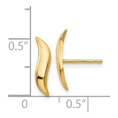 14K Yellow Gold Fancy Wave Stud Earrings – view 4