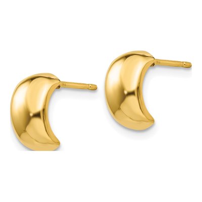 14K Yellow Gold 10mm J- Hoop Earrings – view 3