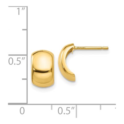 14K Yellow Gold 10mm J- Hoop Earrings – view 5