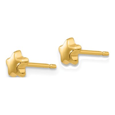 14K Yellow Gold Small Star Stud Earrings – view 2