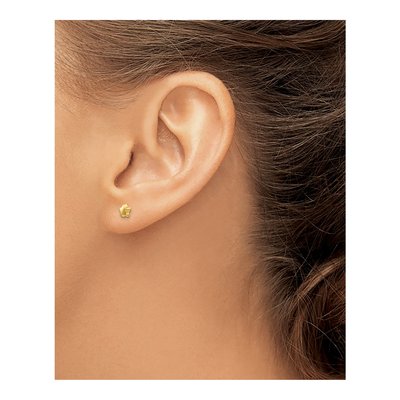 14K Yellow Gold Small Star Stud Earrings – view 3