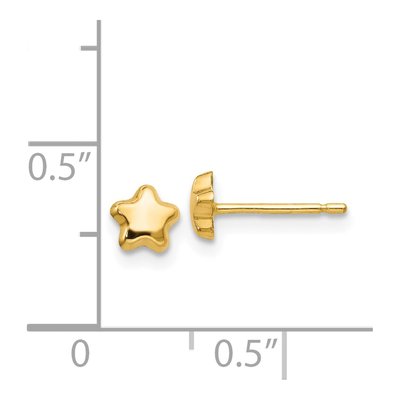 14K Yellow Gold Small Star Stud Earrings – view 4