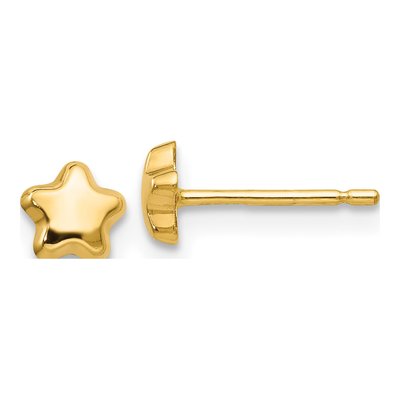 14K Yellow Gold Small Star Stud Earrings