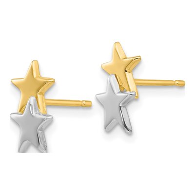 14K Yellow Gold Star Stud Earrings – view 3
