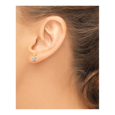 14K Yellow Gold Star Stud Earrings – view 4
