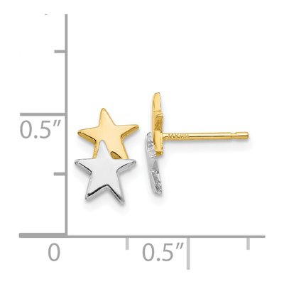 14K Yellow Gold Star Stud Earrings – view 5