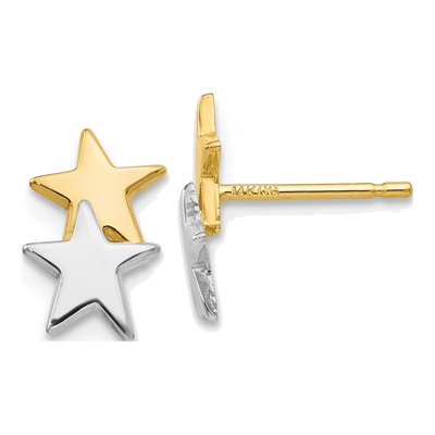 14K Yellow Gold Star Stud Earrings