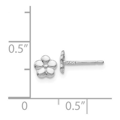 14K White Gold Flower Stud Earrings – view 5