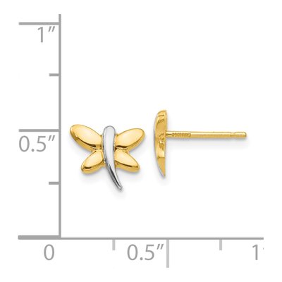 14K Yellow Gold Dragonfly Stud Earrings – view 5