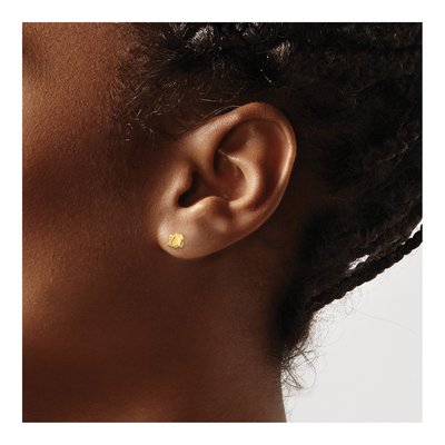 14K Yellow Gold Elephant Stud Earrings – view 4