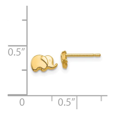 14K Yellow Gold Elephant Stud Earrings – view 5