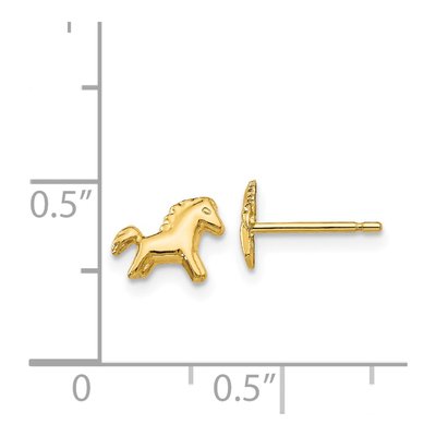 14K Yellow Gold Horse Stud Earrings – view 5