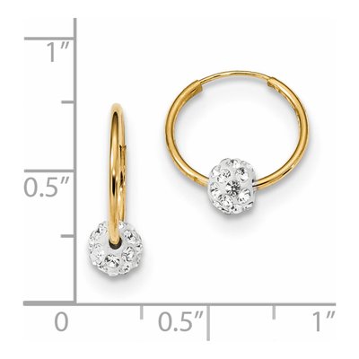 14K Yellow Gold 15mm Crystal Resin Endless Hoop Earrings – view 4