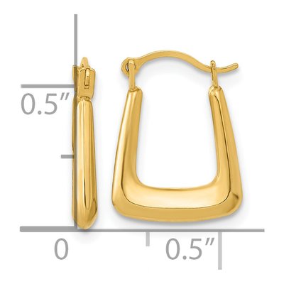 14K Yellow Gold Hollow Fancy Hoop Earrings – view 5