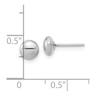 14K White Gold Puffed Button Stud Earrings – view 5