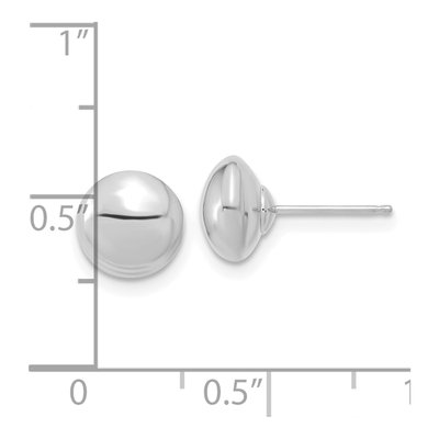 14K White Gold Puffed Button Stud Earrings – view 5