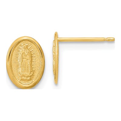 14K Yellow Gold Our of Guadalupe Stud Earrings