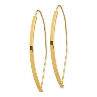 14K Yellow Gold Bar Threader Earrings – view 3