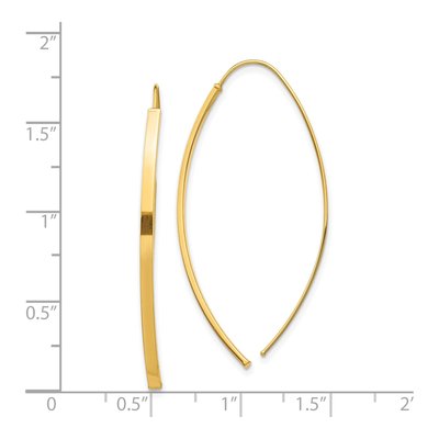 14K Yellow Gold Bar Threader Earrings – view 5