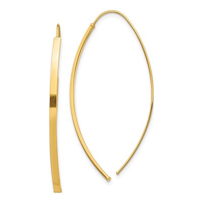 14K Yellow Gold Bar Threader Earrings
