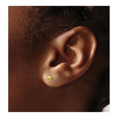14K Yellow Gold Bar & Ball Post Earrings Set – view 5