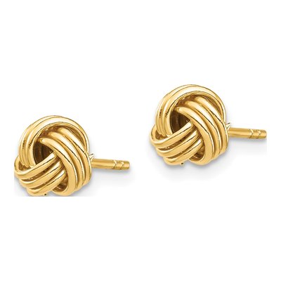 14K Yellow Gold Love Knot Stud Earrings – view 3