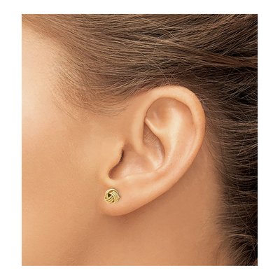 14K Yellow Gold Love Knot Stud Earrings – view 4