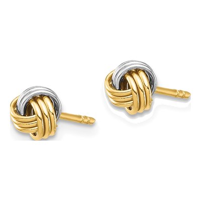 14K Yellow Gold Love Knot Stud Earrings – view 3
